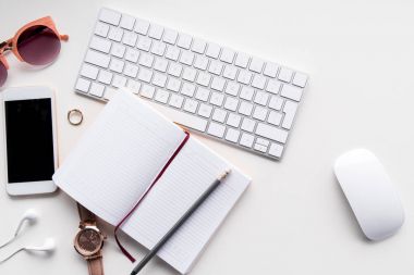 computer keyboard and diary clipart