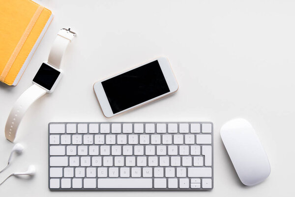 computer keyboard and office supplies