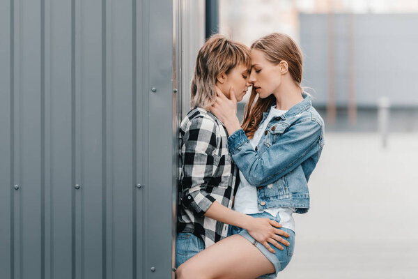 Beautiful young lesbian couple 