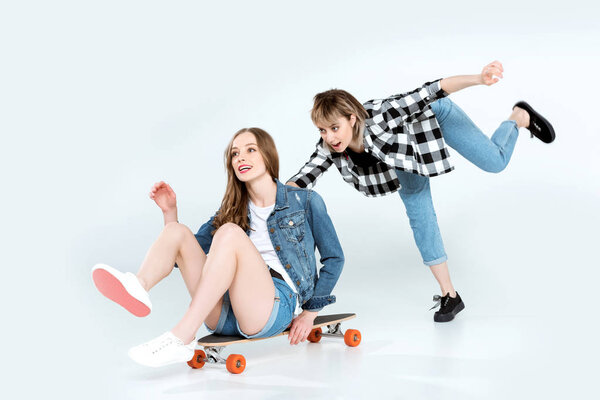 Young women with skateboard 