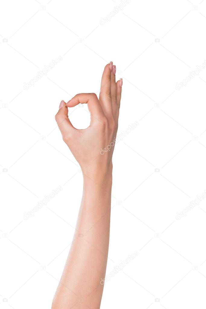 human hand showing okay sign