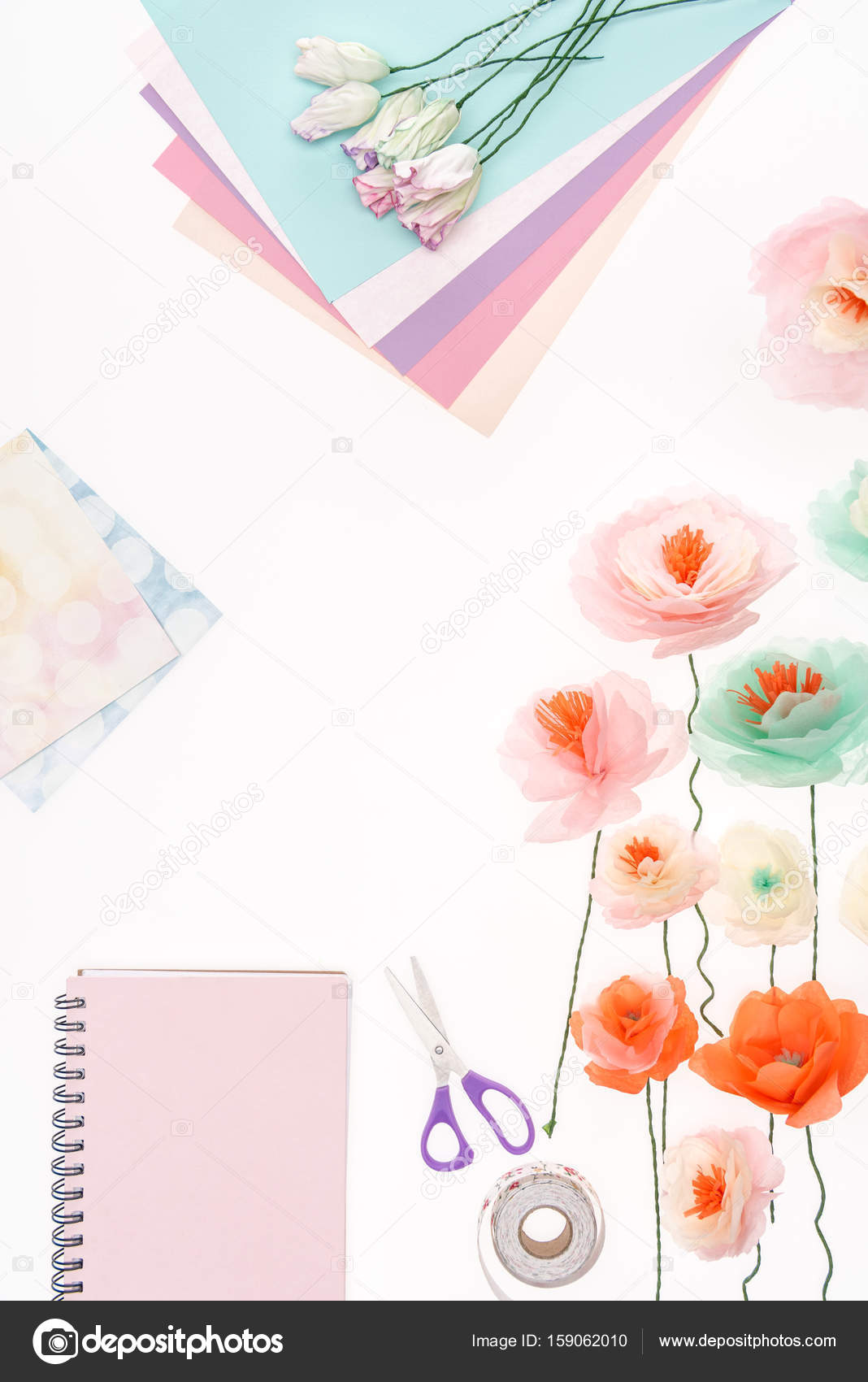 Decorative flowers and stationery items — Stock Photo © DimaBaranow ...