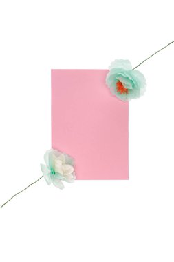 Flowers with greeting card  clipart