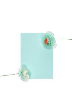Flowers with greeting card  clipart