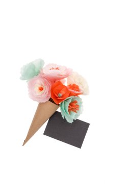 handmade flowers and postcard clipart