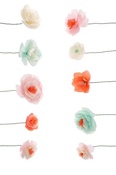 Decorative papercraft flowers — Stock Photo, Image