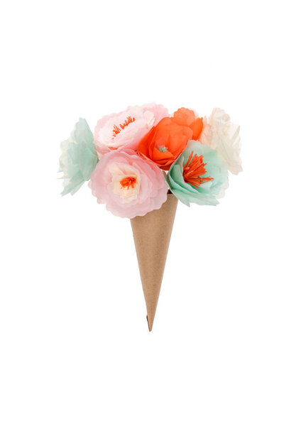 decorative flowers in cone