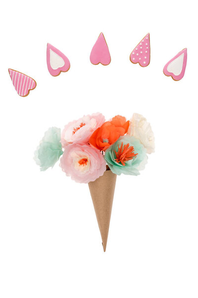 handmade flowers and cookies