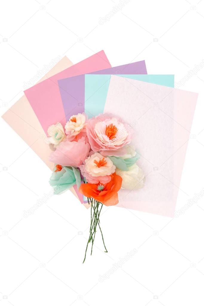 Flowers with colored paper