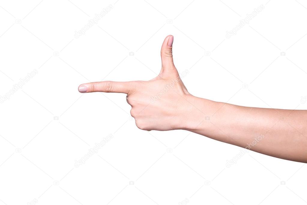hand pointing at something 