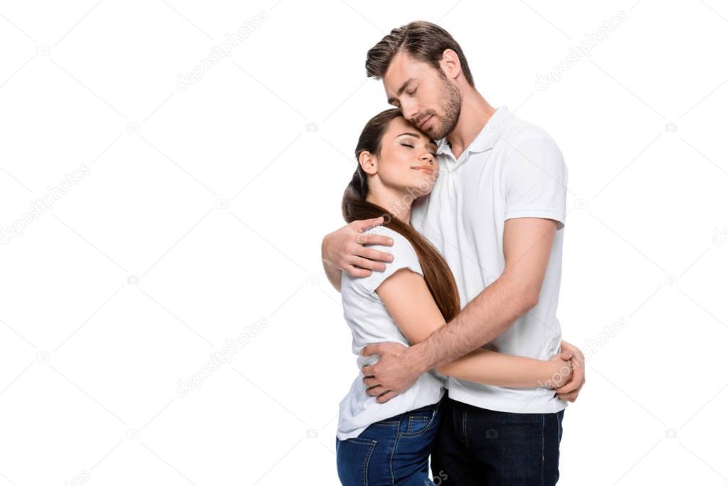 young hugging couple