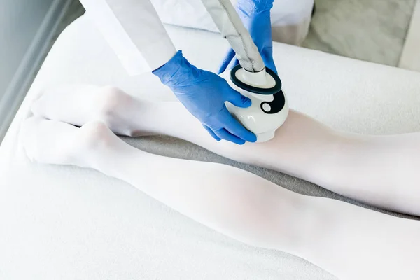 Woman having procedure of lipomassage — Stock Photo, Image