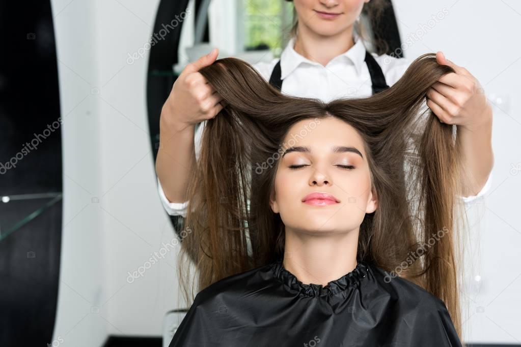 young woman with beautiful hair