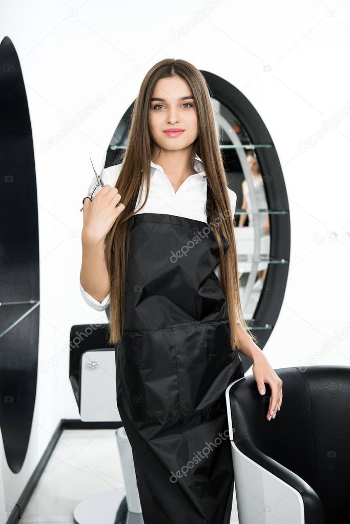 beautiful young hairdresser