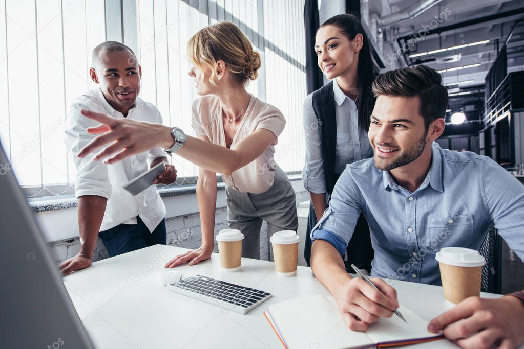 business people with desktop computer 