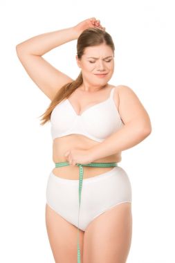 woman measuring waist clipart