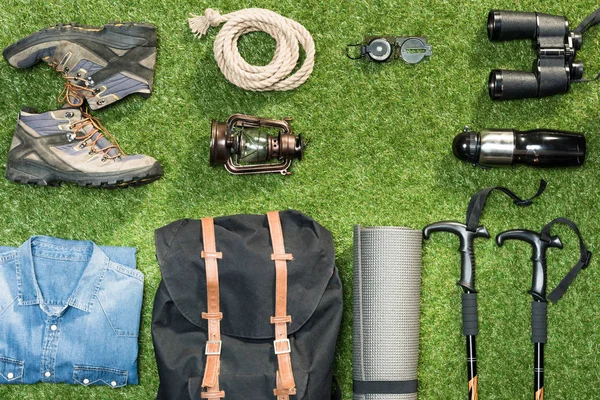 Conjunto de viajantes, flat lay — Fotografia de Stock