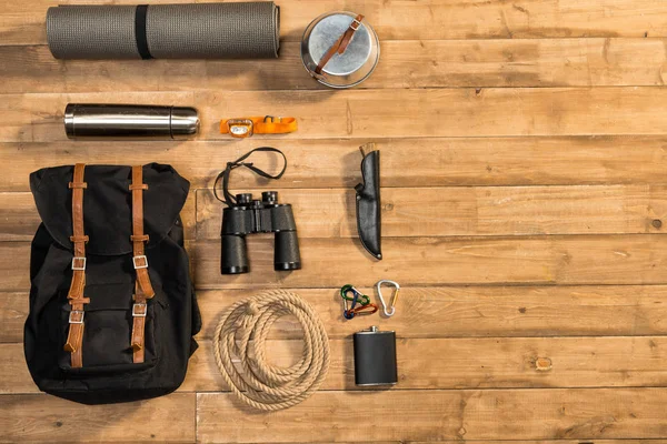 Traveler set, flat lay — Stock Photo