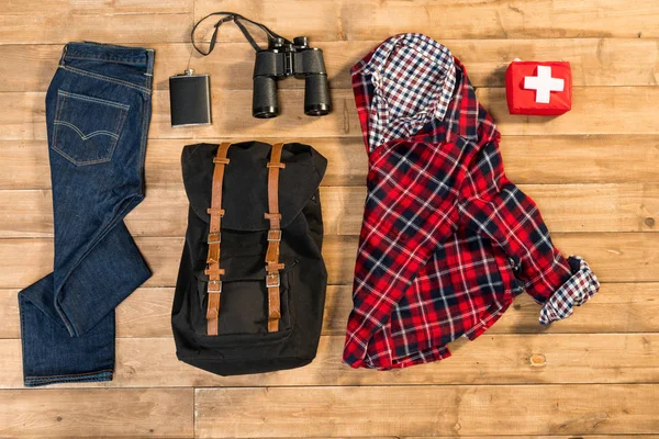 Conjunto de viajantes, flat lay — Fotografia de Stock