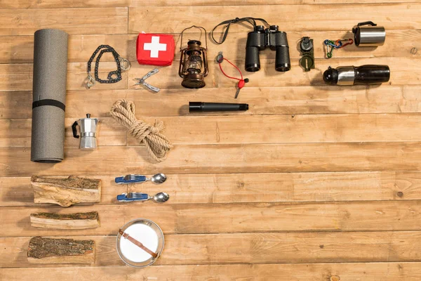 Traveler set, flat lay — Stock Photo