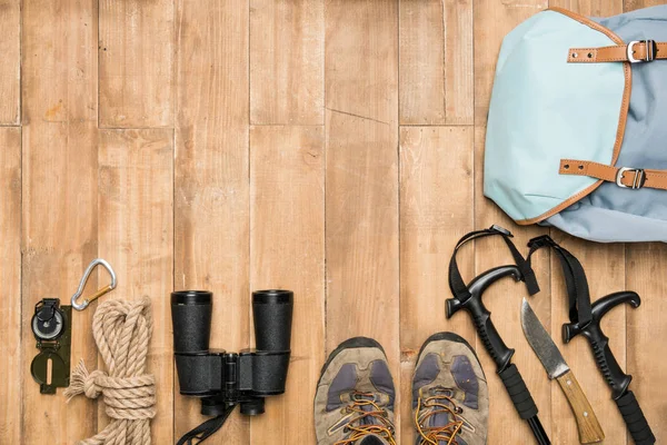 Traveler set, flat lay — Stock Photo