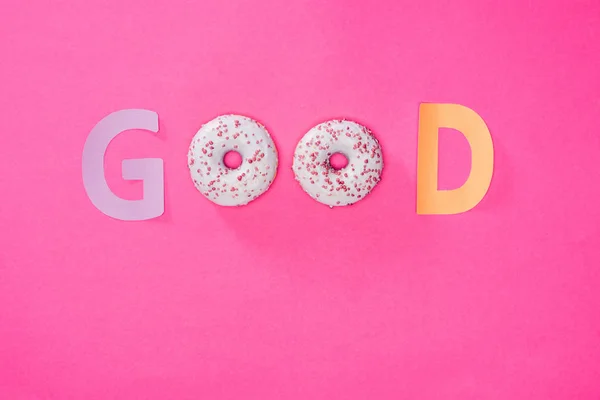 Gutes Wort aus Donuts — Stockfoto