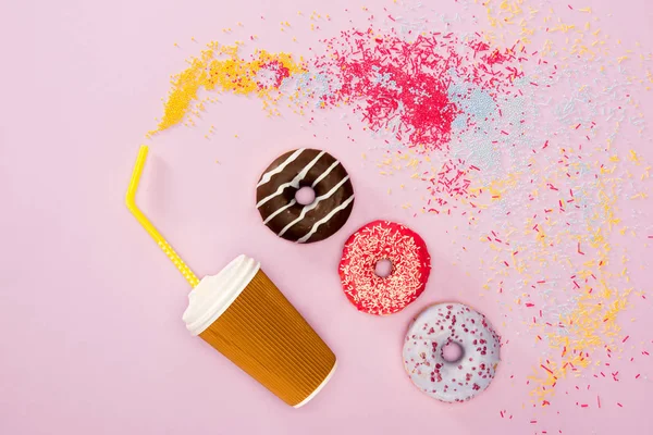 Estilo de comida com donuts — Fotografia de Stock