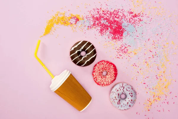 Food styling with donuts — Stock Photo