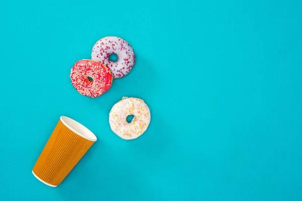 Several donuts with various glaze — Stock Photo