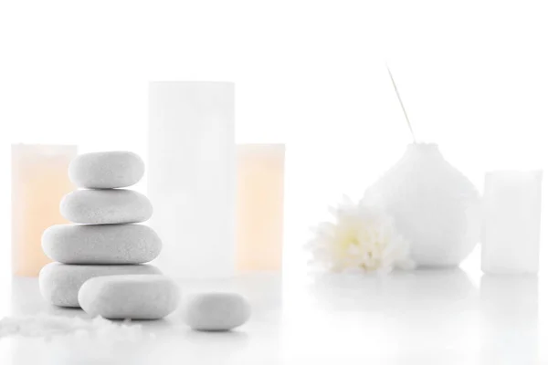 Zen stones and candles — Stock Photo