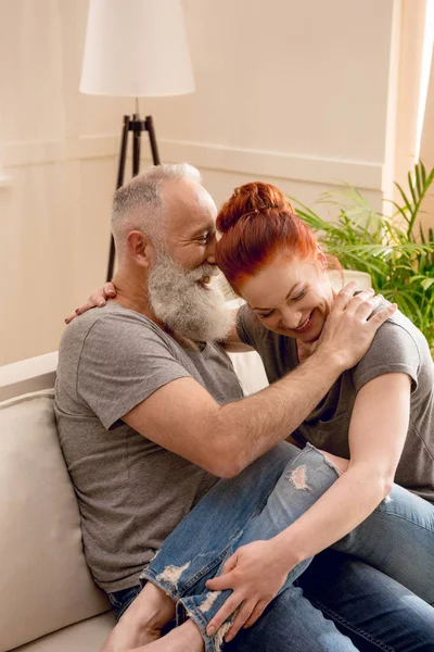 Affectionate couple at home — Stock Photo