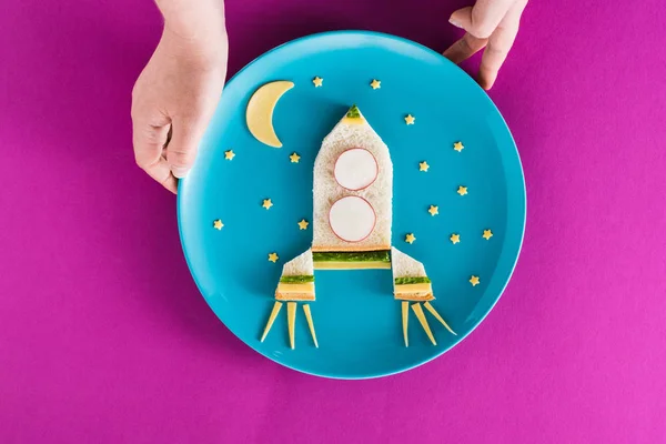 Petit déjeuner drôle pour enfant — Photo de stock