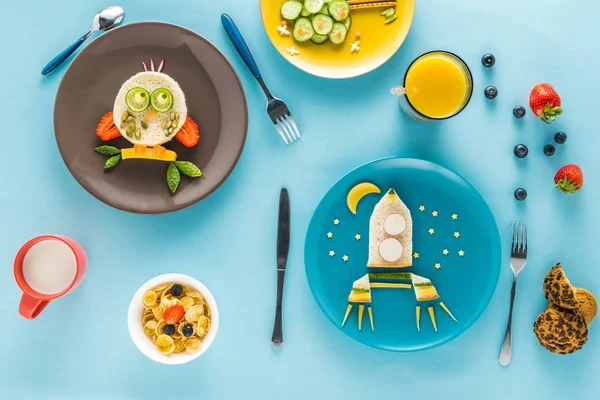 Desayuno infantil de estilo creativo — Stock Photo
