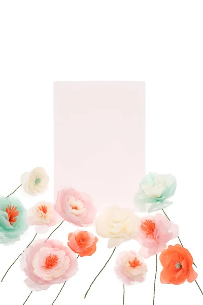 Fleurs décoratives avec carte — Photo de stock