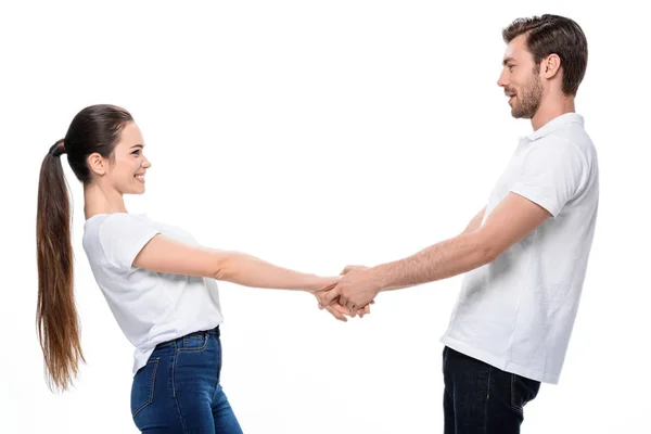 Pareja cogida de la mano - foto de stock