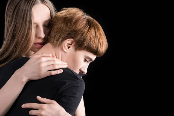 Lesbian couple hugging — Stock Photo