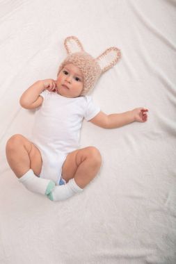 baby boy in funny hat  clipart
