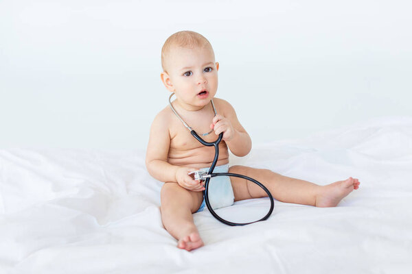 Baby boy with stethoscope   
