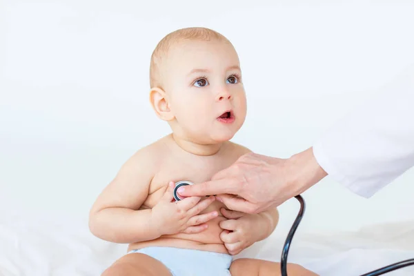 Baby boy with stethoscope — Stock Photo, Image