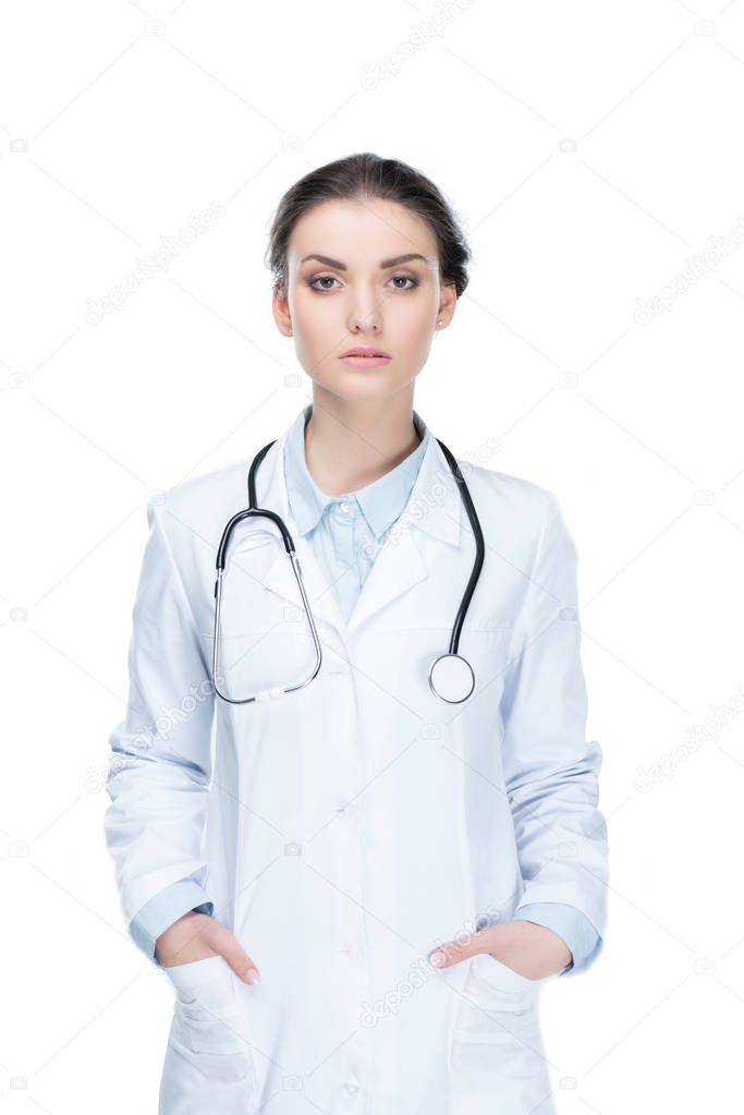 young general practitioner with stethoscope
