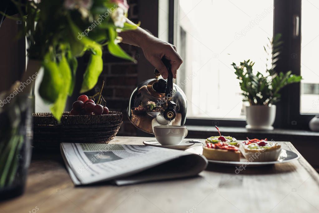 breakfast on kitchen table