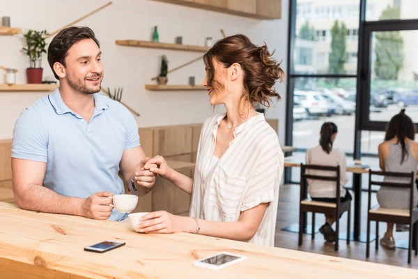 Couple dating in cafe — Stock Photo, Image
