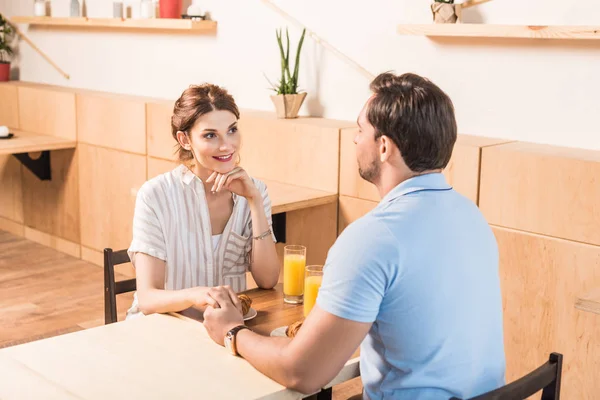 Couple dating in cafe — Stock Photo, Image