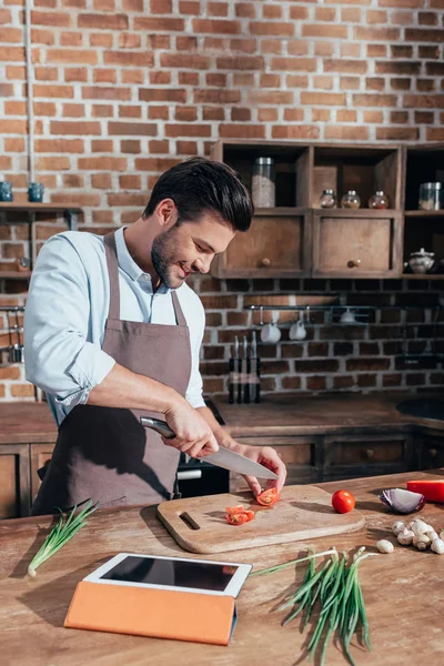 Funny Cooking. Attractive Caucasian Man In The Kitchen Stock Photo, Picture and Royalty Free Image. Image 65857067.