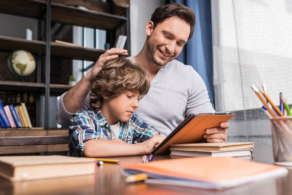 family using tablet