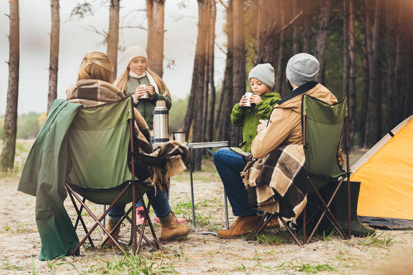 family having camping trip