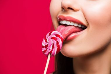 kadın yalama renkli lolipop 