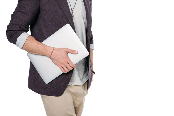 Young man using laptop — Stock Photo