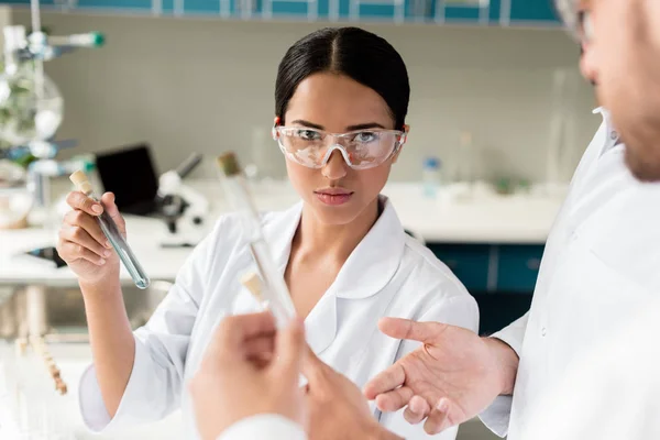 Scientists in chemical laboratory — Stock Photo