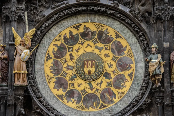 Horloge astronomique de Prague (Orloj) dans la vieille ville de Prague, République tchèque — Photo